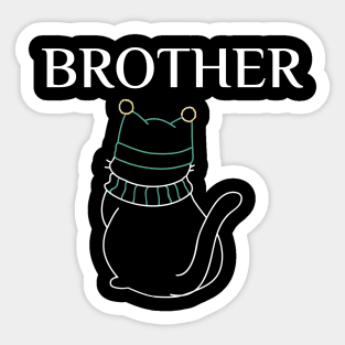 funny matching family cat design, brother Sticker